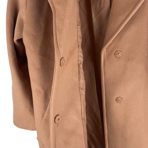 Express Wool Blend Cocoon Coat Snap Button Camel Tan Size L - Picture 6 of 9